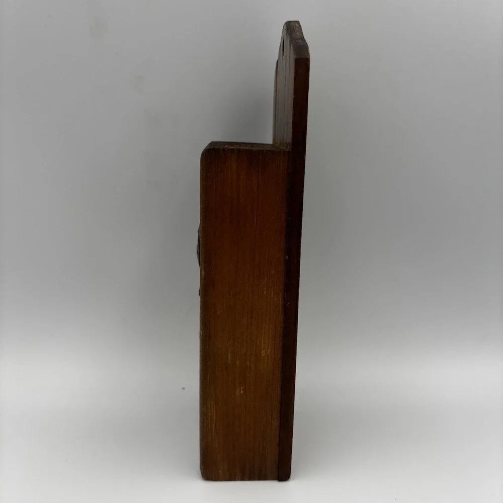 Vintage Victor Goldman Wood Knife Holder Copper Rooster Accent 5-Slots WallMount